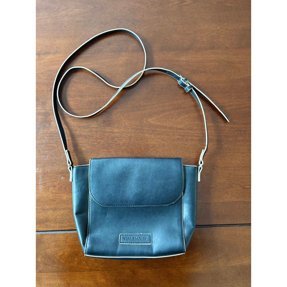 Vera Bradley Faux Leather Crossbody Flap Bag Preppy Classic Minimalist Travel - Picture 3 of 7